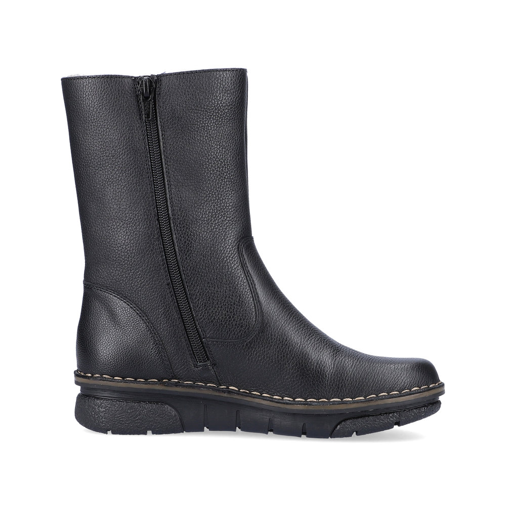 detail Dámská kožená kotníková obuv Rieker 73350-00 černá