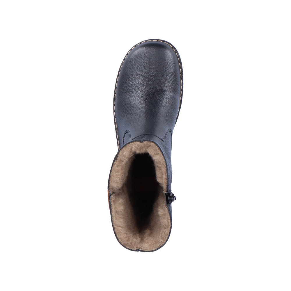 detail Dámská kožená kotníková obuv Rieker 73350-00 černá