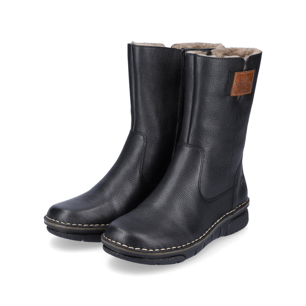 detail Dámská kožená kotníková obuv Rieker 73350-00 černá