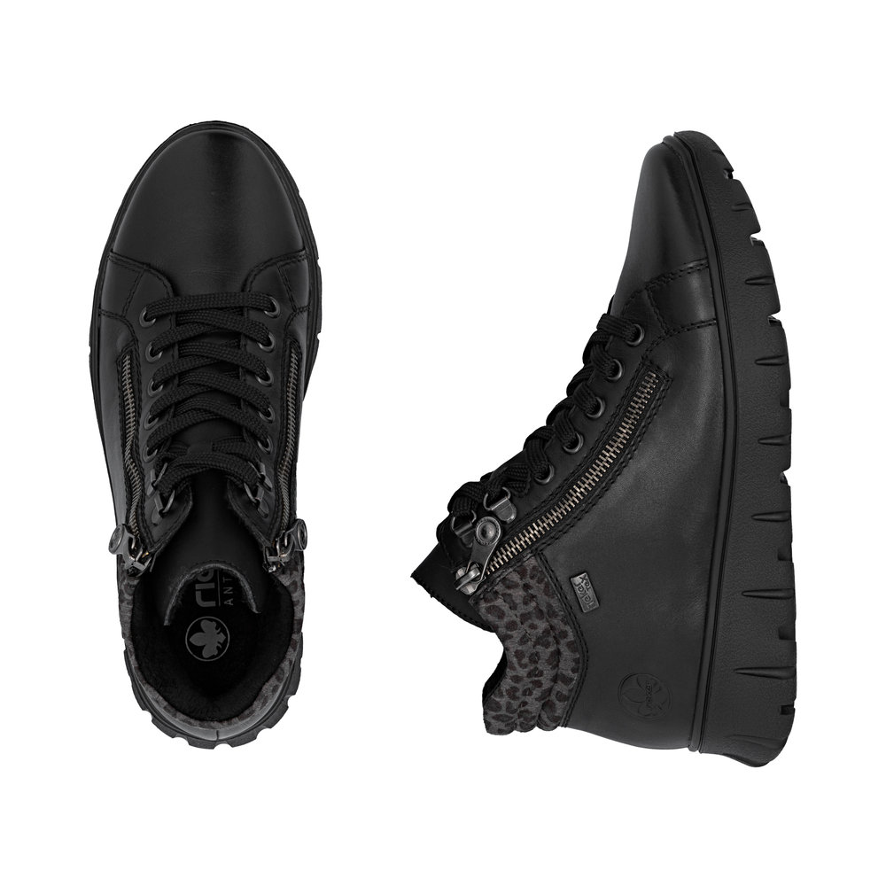 detail Dámská kožená kotníková obuv Rieker N1305-00 černá