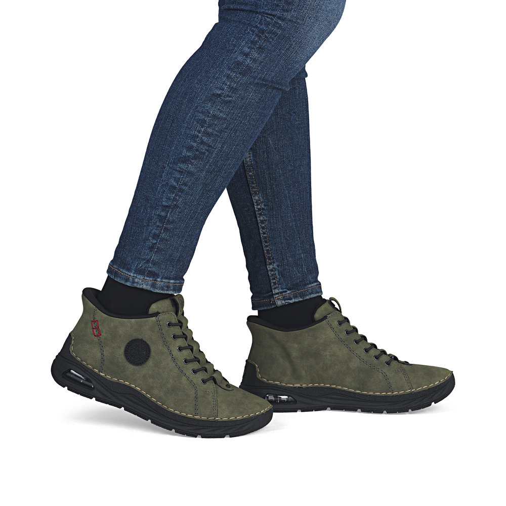 detail Dámská kotníková obuv Rieker 44550-54 zelená