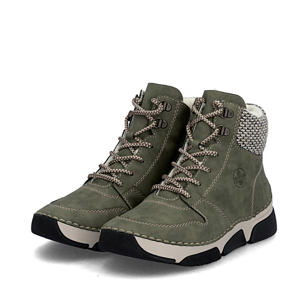 detail Dámská kotníková obuv Rieker 45955-54 zelená