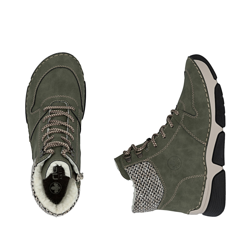 detail Dámská kotníková obuv Rieker 45955-54 zelená