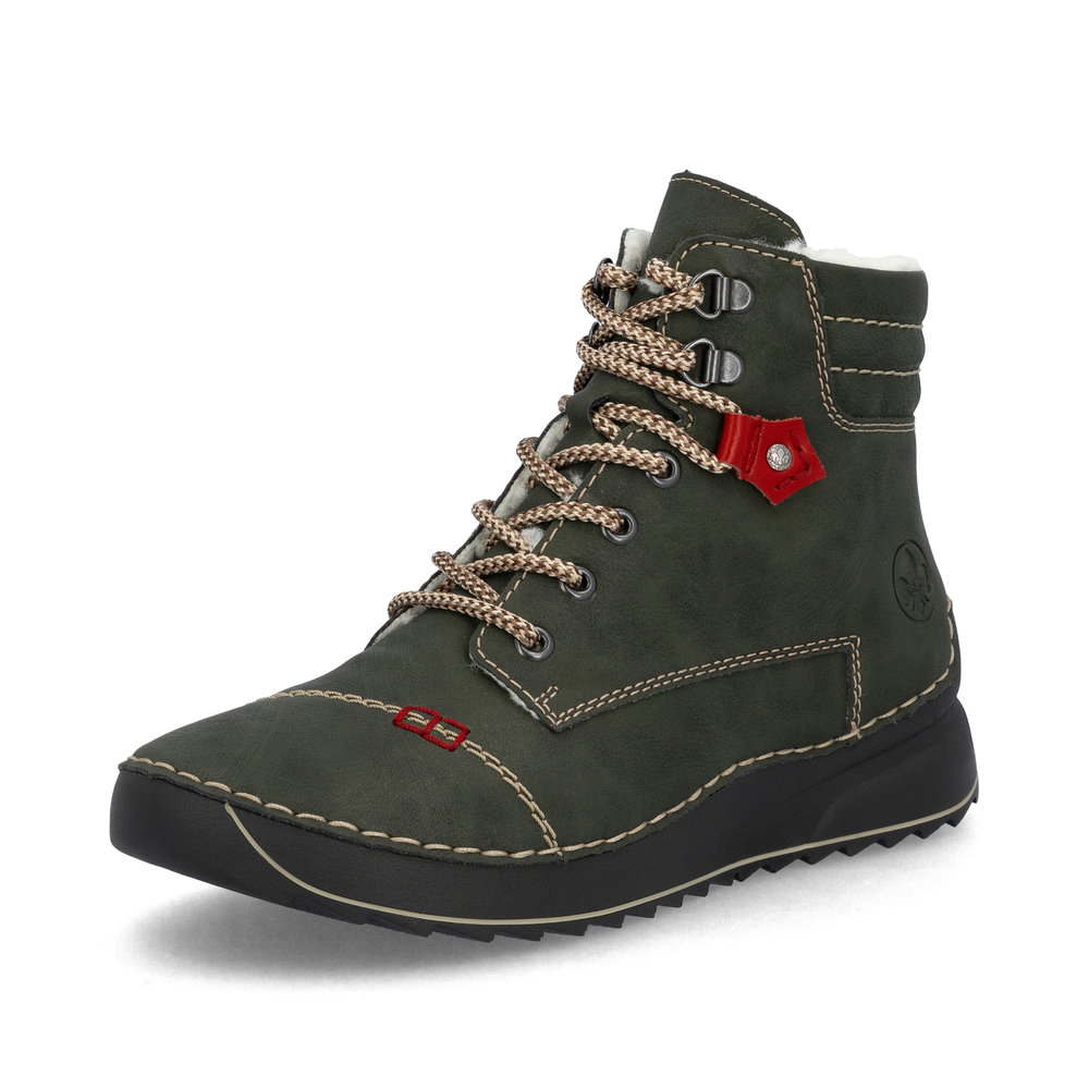 detail Dámská kotníková obuv Rieker 51545-54 zelená