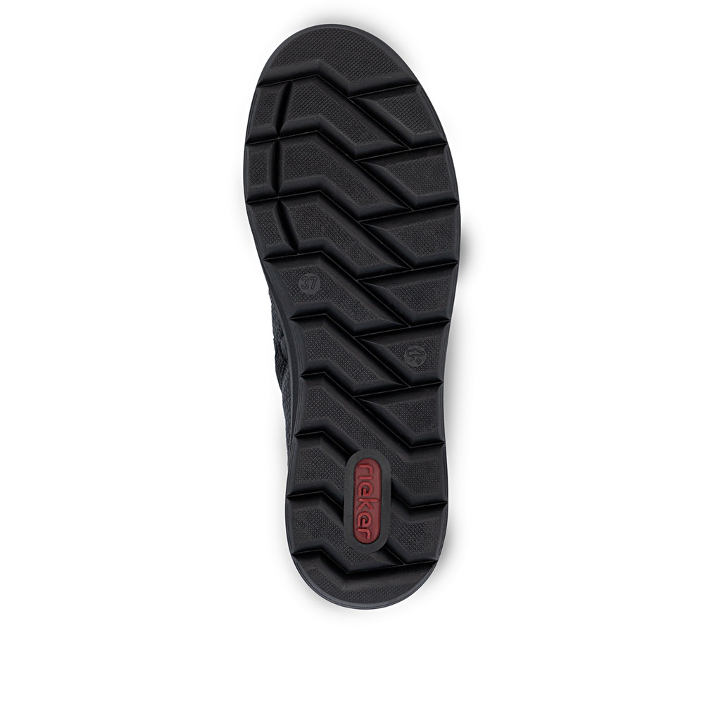 detail Dámská kožená kotníková obuv Rieker Z0056-00 černá