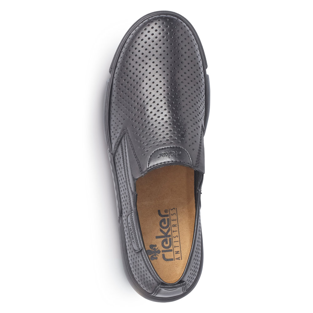 detail Pánské kožené mokasíny Rieker B1965-00 černá