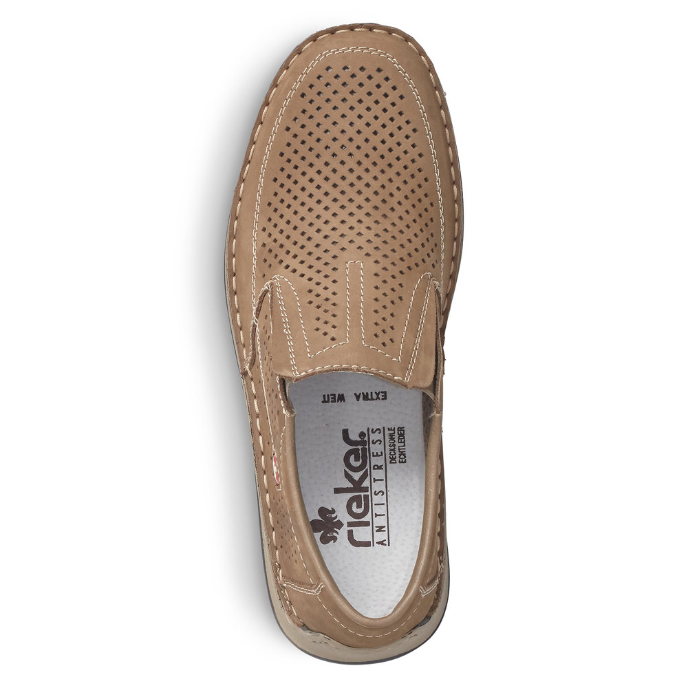 detail Pánské kožené polobotky Rieker 05277-64 béžová