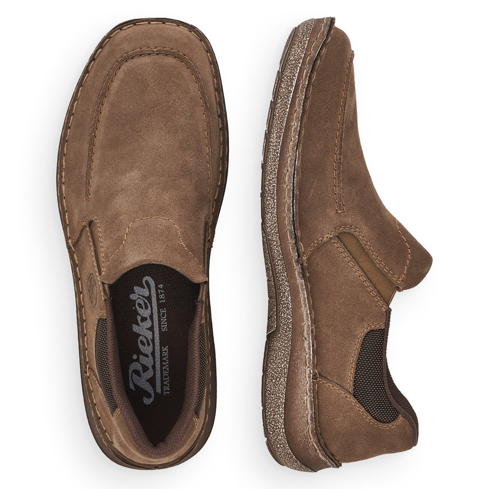 detail Pánské kožené mokasíny Rieker 03064-25 hnědá