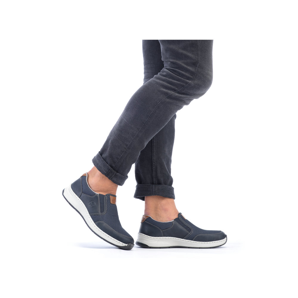 detail Pánské mokasíny Rieker 14363-14 modrá