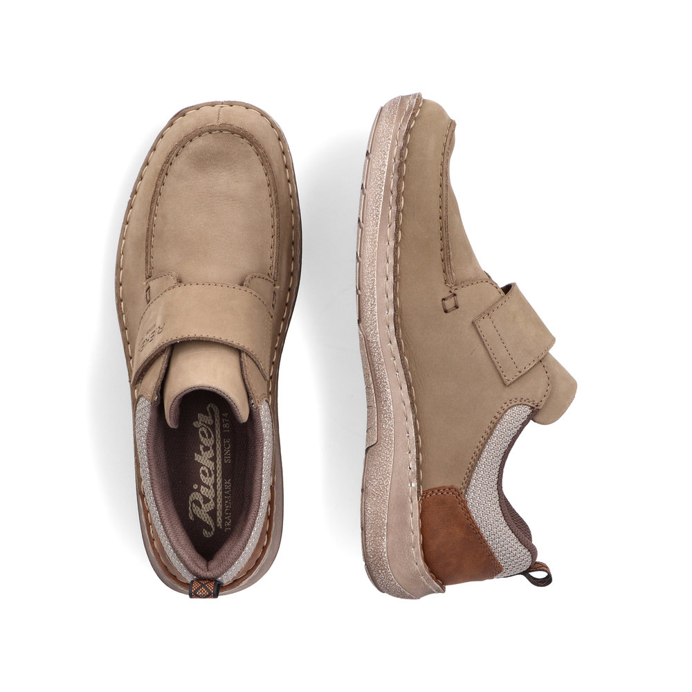 detail Pánské kožené polobotky Rieker 03058-64 béžová