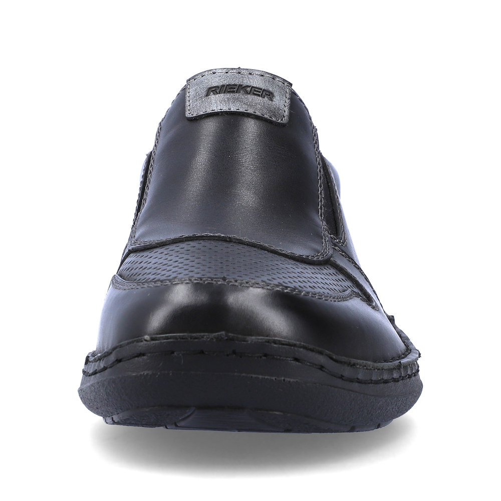 detail Pánské kožené mokasíny Rieker 03069-00 černá