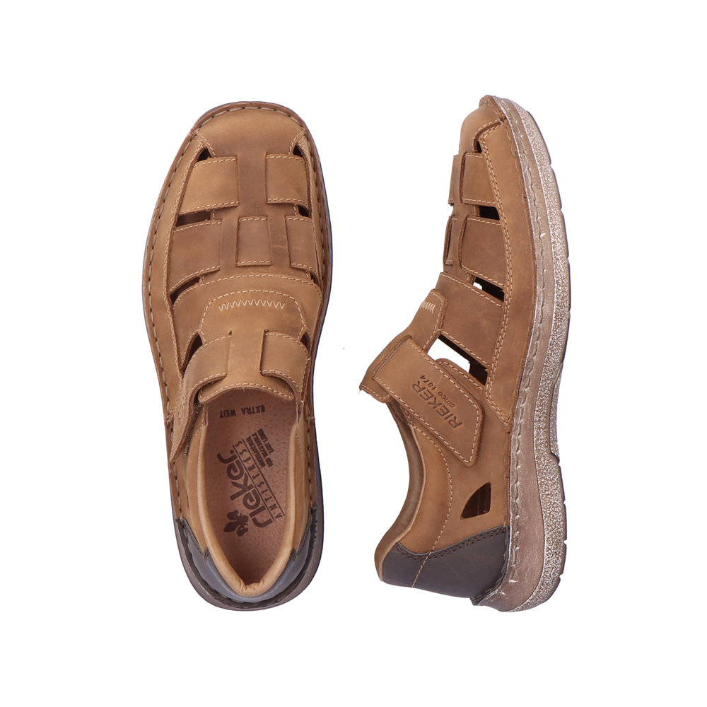 detail Pánské kožené sandály Rieker 03078-25 hnědá