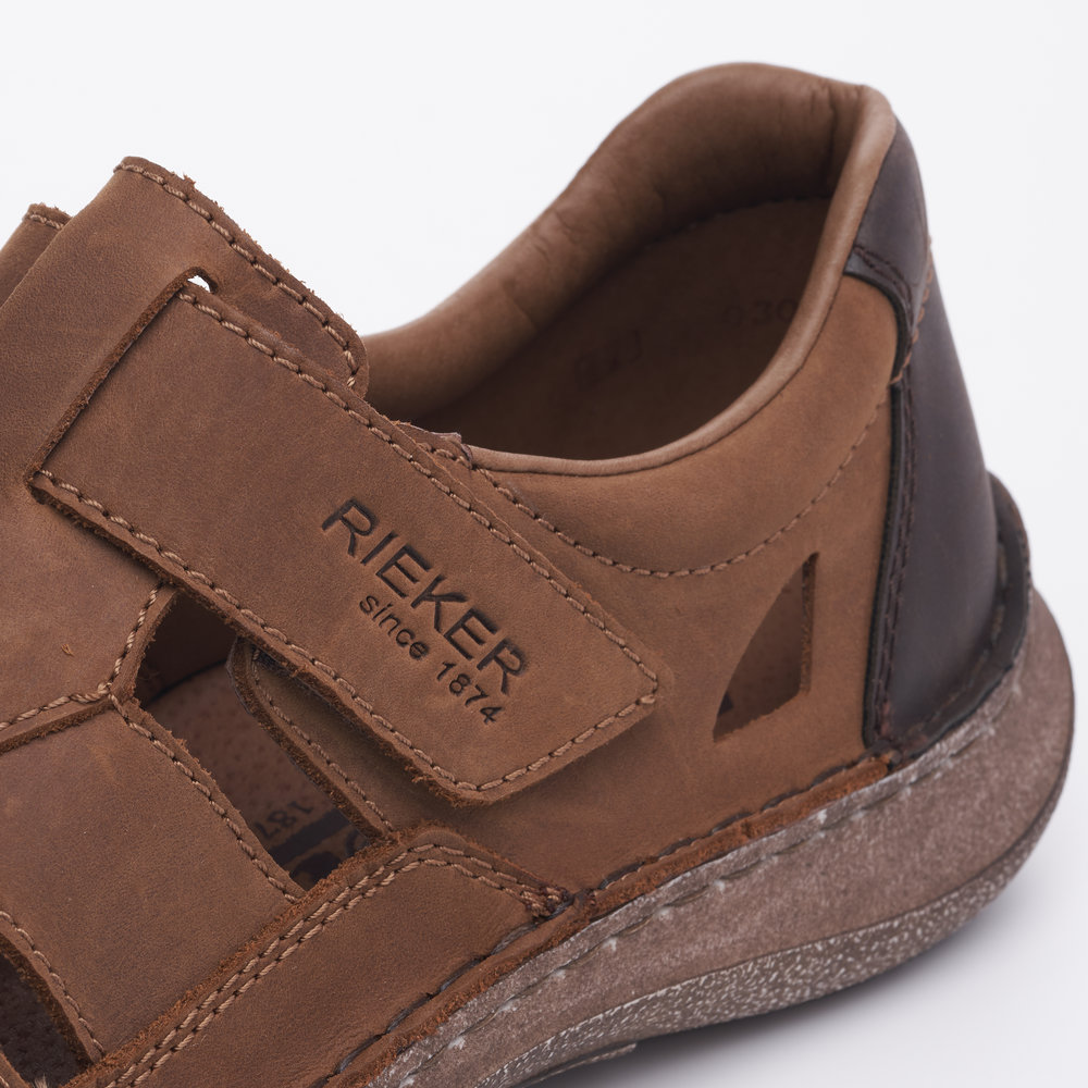 detail Pánské kožené sandály Rieker 03078-25 hnědá