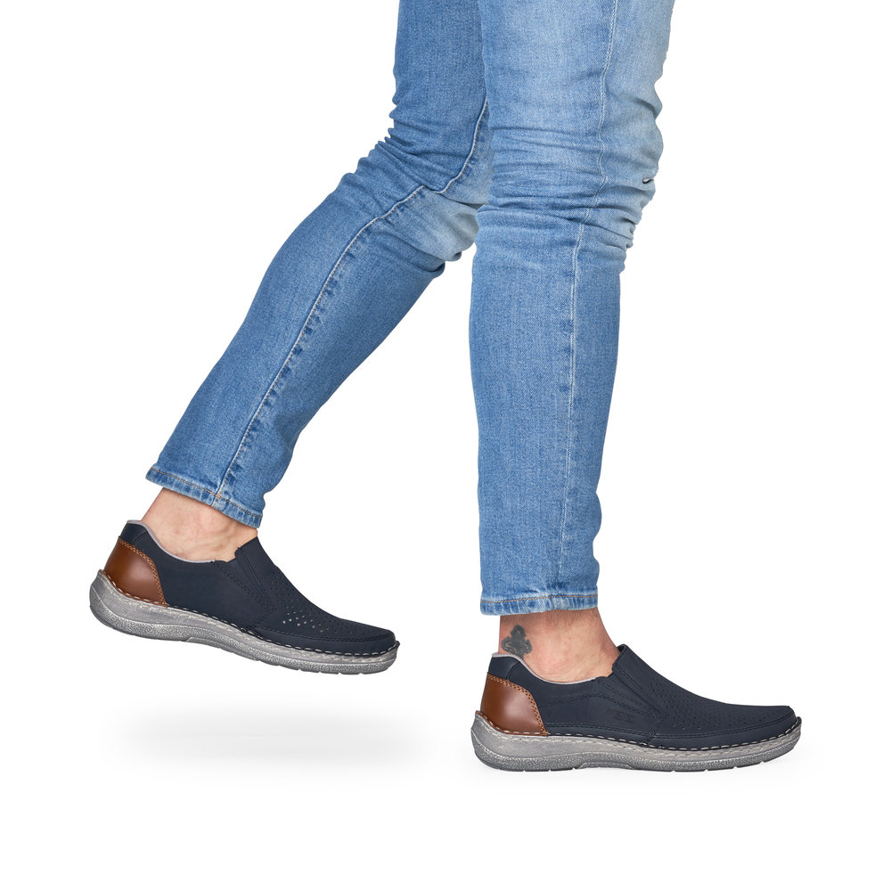 detail Pánské mokasíny Rieker 03079-14 modrá