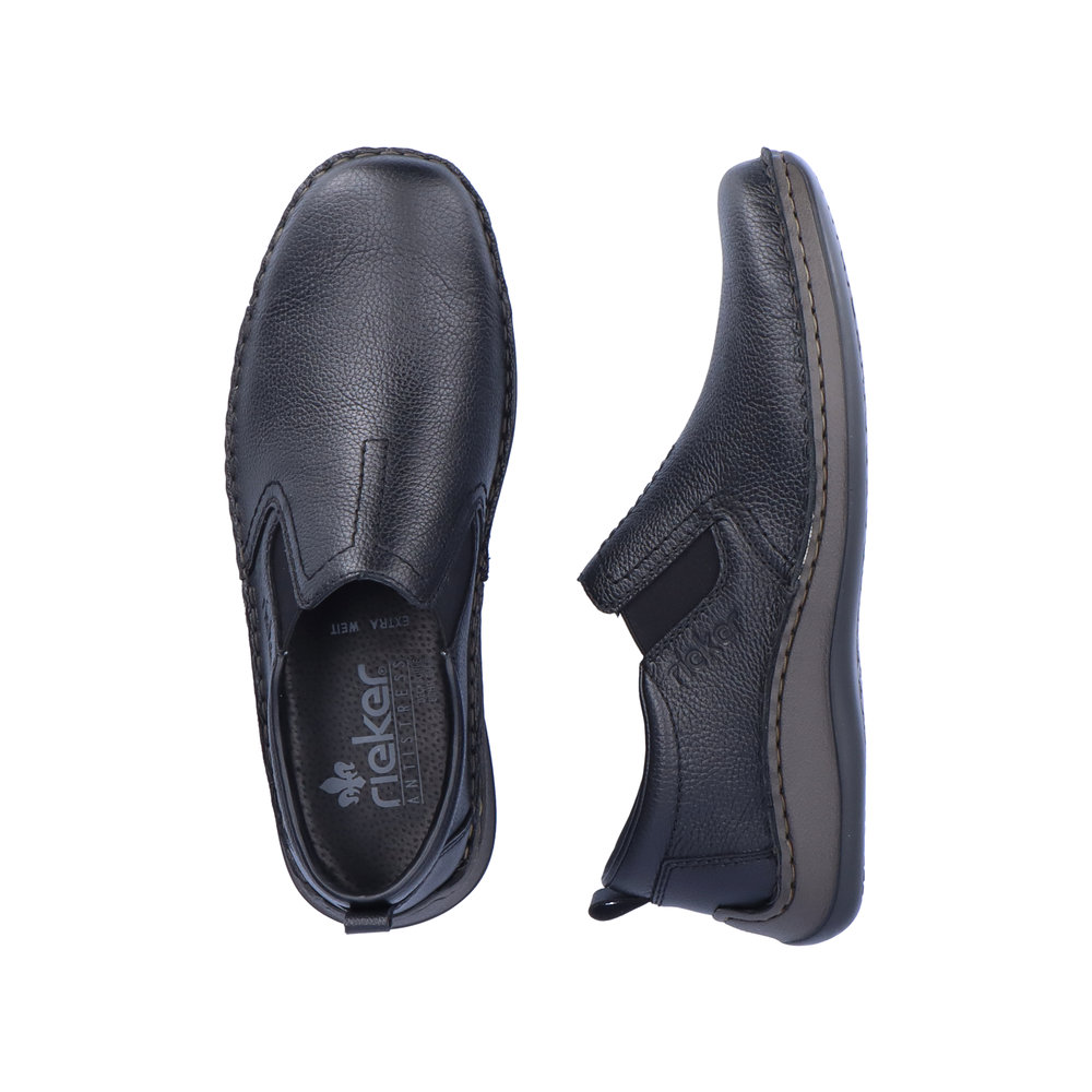 detail Pánské kožené mokasíny Rieker 05264-00 černá