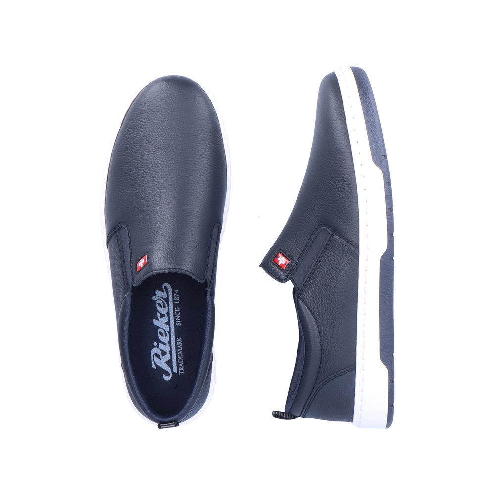 detail Pánské kožené mokasíny Rieker 15552-14 modrá