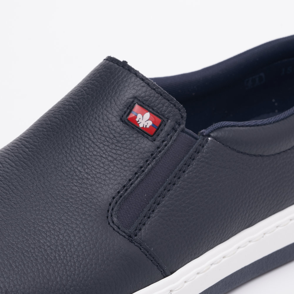 detail Pánské kožené mokasíny Rieker 15552-14 modrá