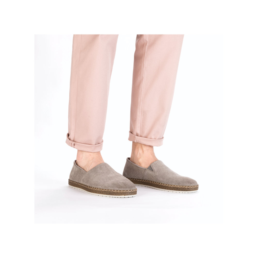 detail Pánské kožené mokasíny Rieker B5285-42 šedá