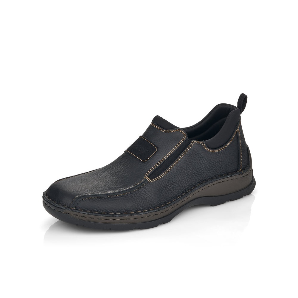 detail Pánské kožené mokasíny Rieker 05363-00 černá