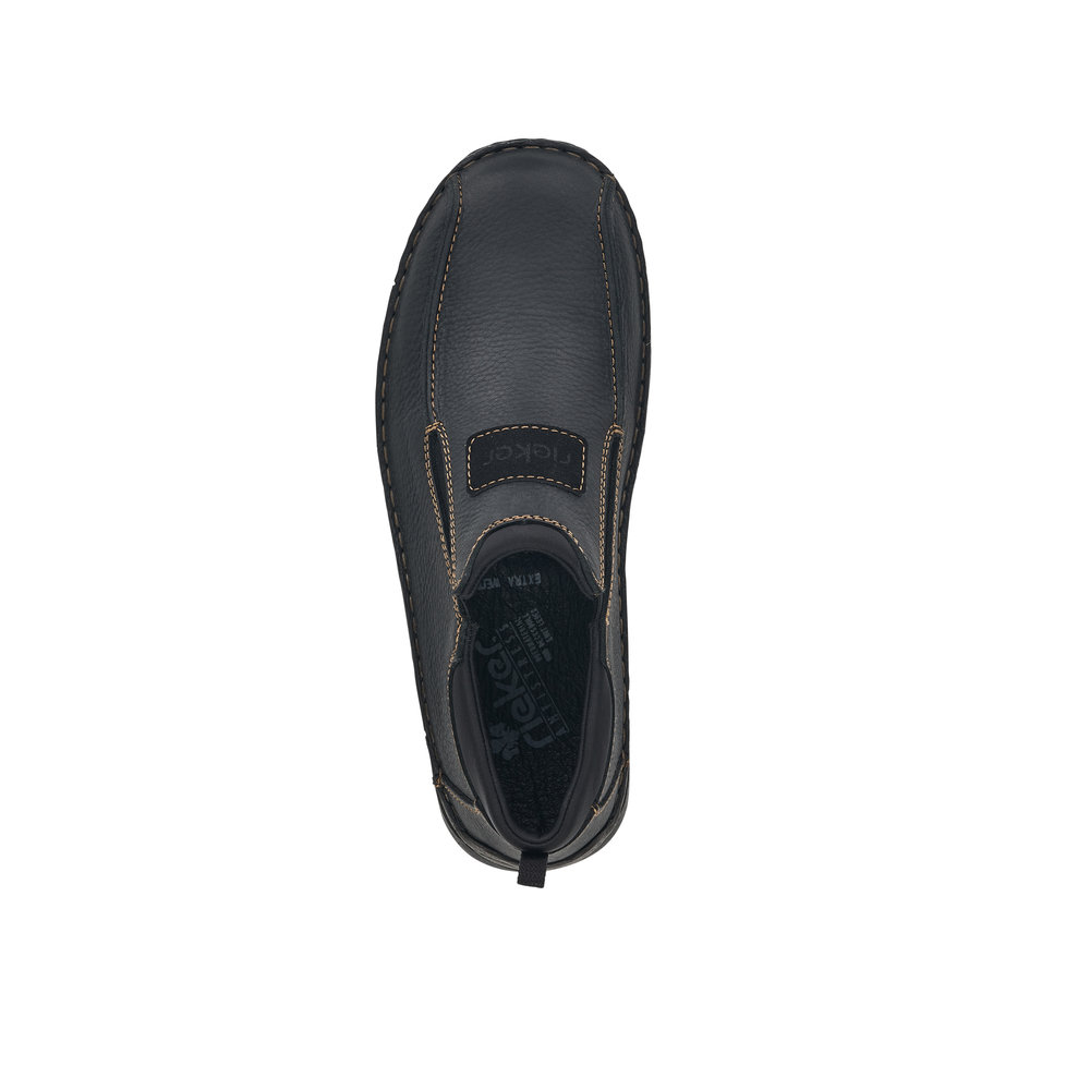 detail Pánské kožené mokasíny Rieker 05363-00 černá