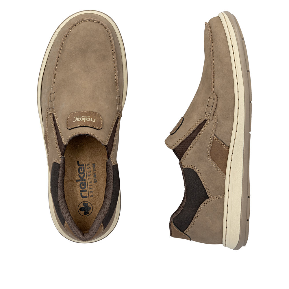 detail Pánské kožené mokasíny Rieker 17368-25 hnědá
