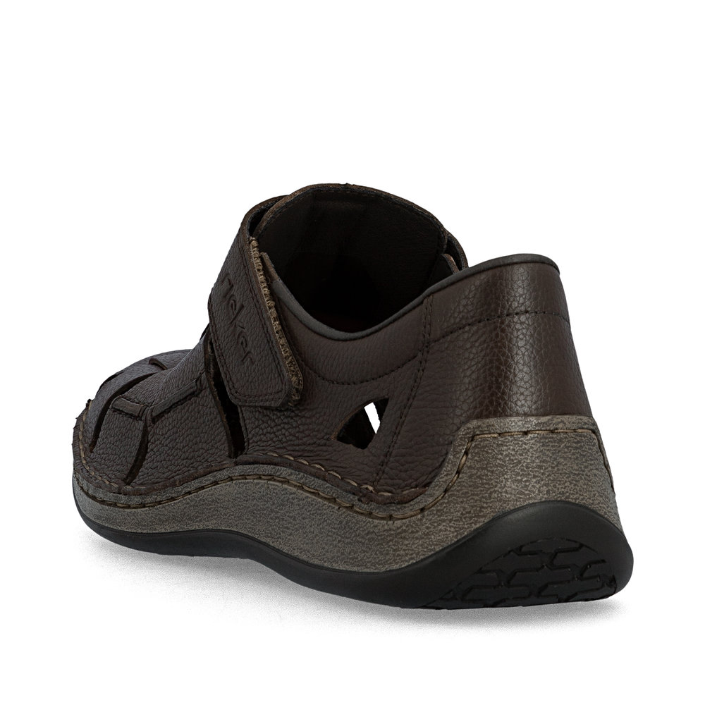 detail Pánské kožené sandály Rieker 05281-25 hnědá