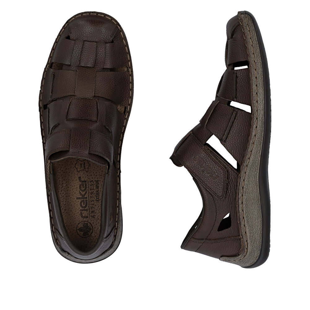 detail Pánské kožené sandály Rieker 05281-25 hnědá