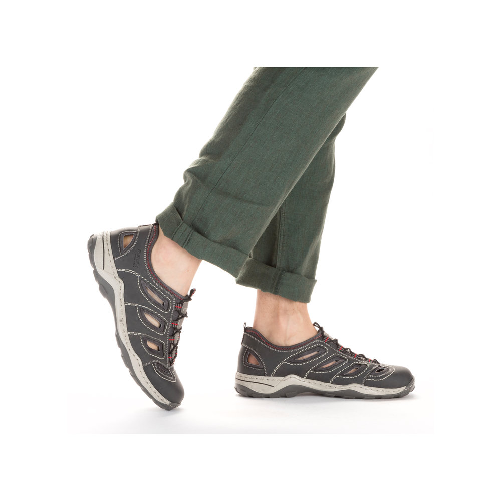 detail Pánské sandály Rieker 08065-46 šedá