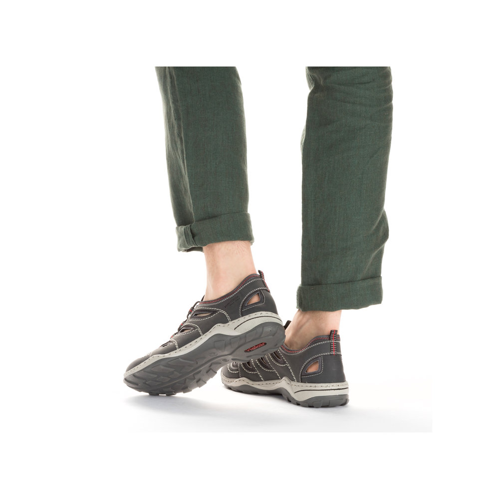 detail Pánské sandály Rieker 08065-46 šedá