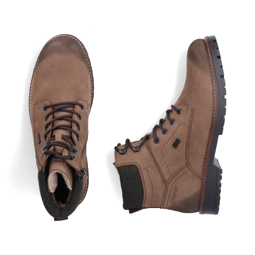 detail Pánská kožená kotníková obuv Rieker F3612-24 hnědá