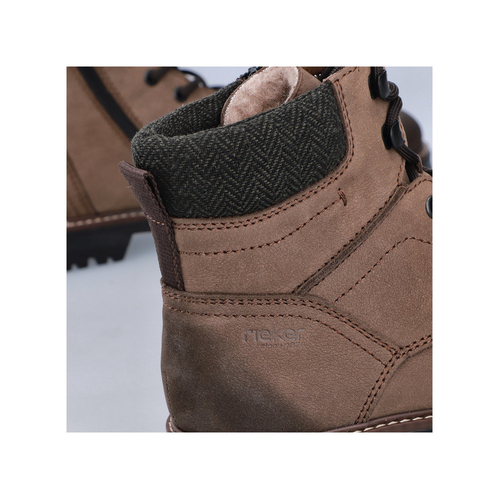 detail Pánská kožená kotníková obuv Rieker F3612-24 hnědá