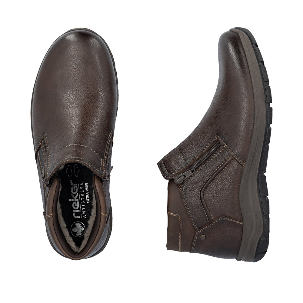 detail Pánská kožená kotníková obuv Rieker 03657-25 hnědá