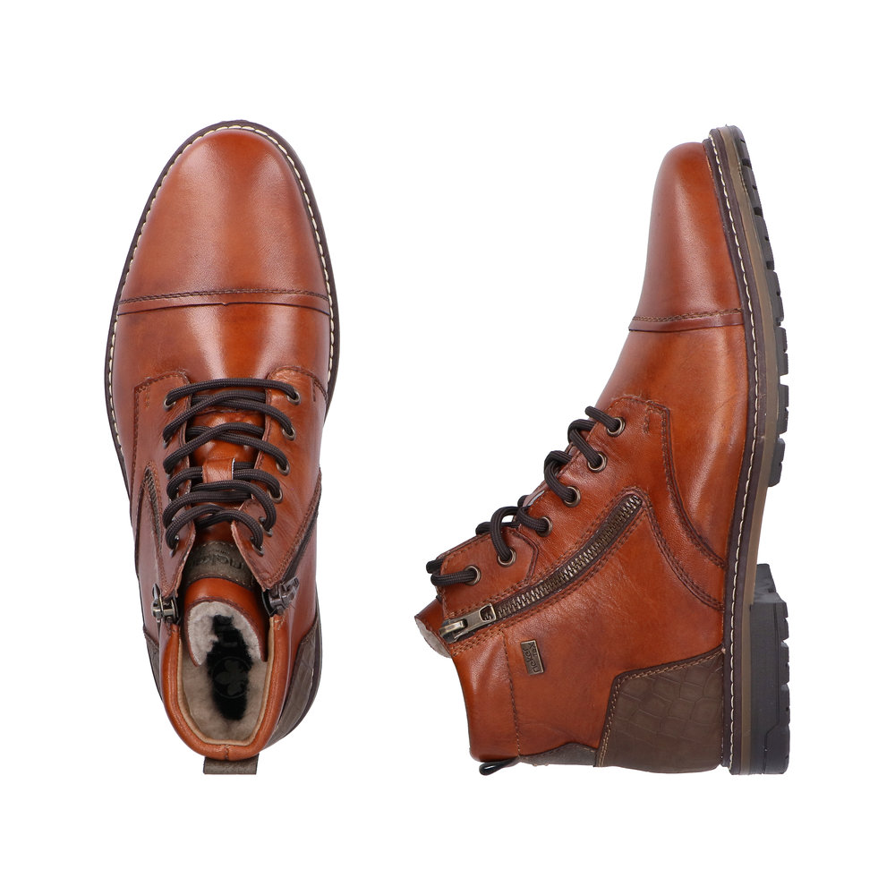 detail Pánská kožená kotníková obuv Rieker 13704-24 hnědá