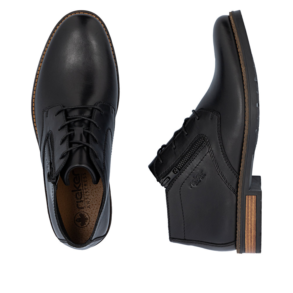 detail Pánská kožená kotníková obuv Rieker 14609-00 černá