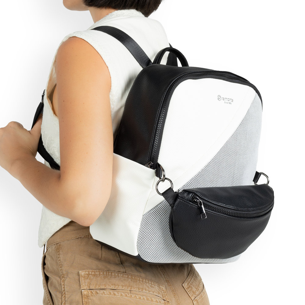 detail Dámský batoh Remonte Q0533-01 černá, bílá, šedá