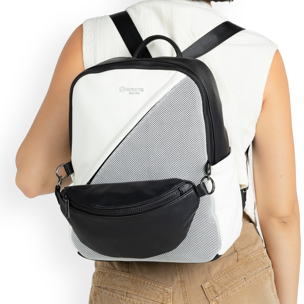 detail Dámský batoh Remonte Q0533-01 černá, bílá, šedá