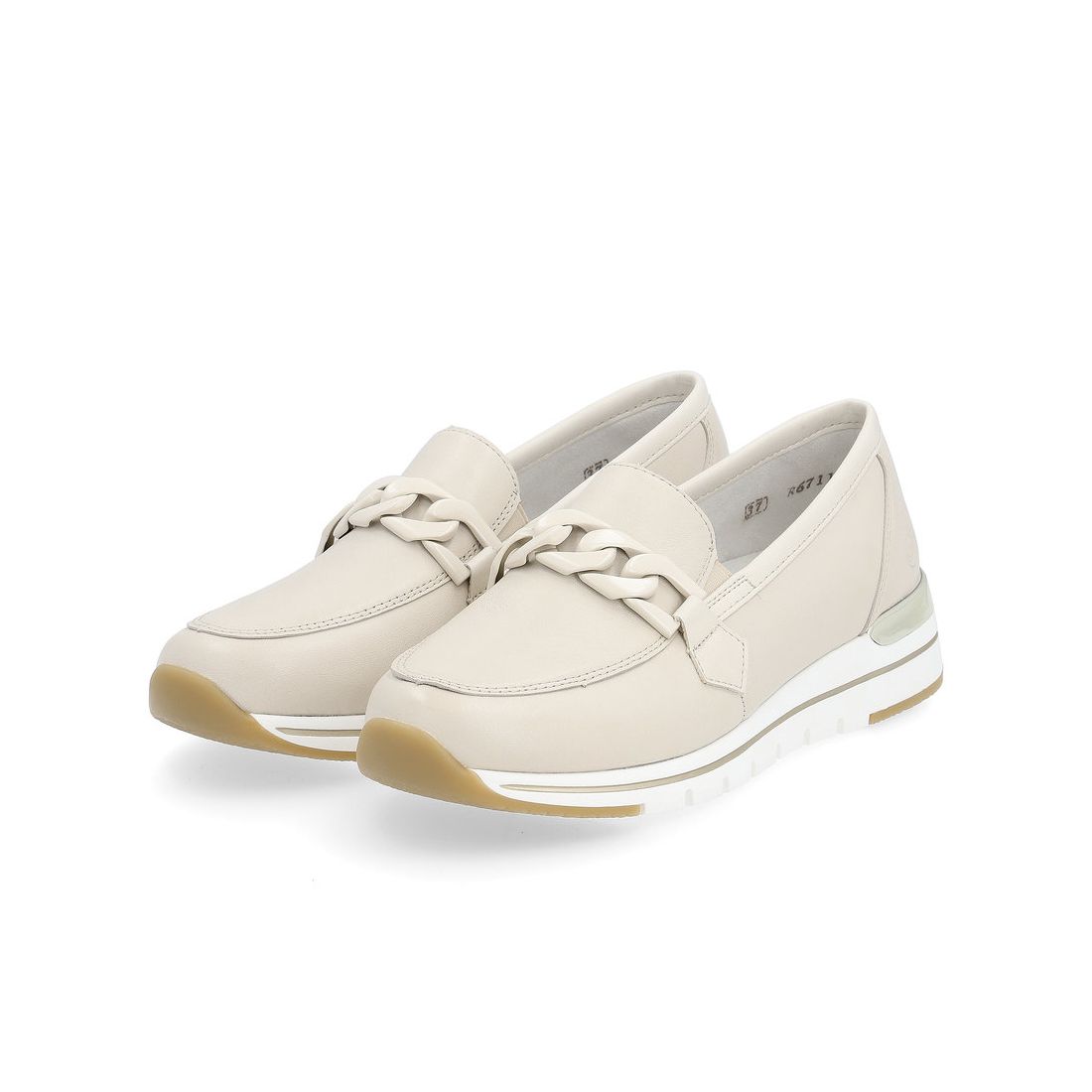 detail Dámské kožené mokasíny Remonte R6711-60 béžová