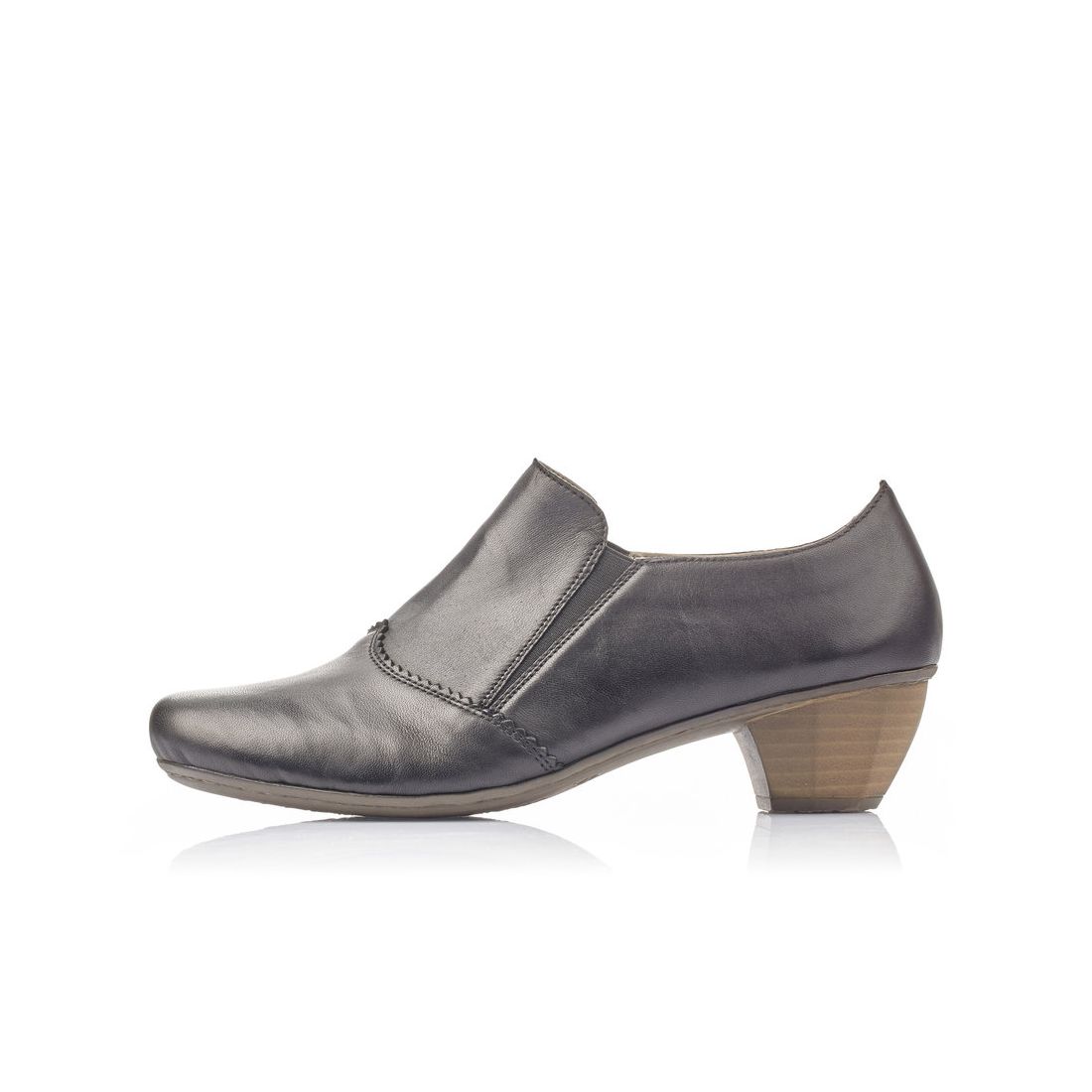 detail Dámské kožené polobotky Rieker 41751-01 černá