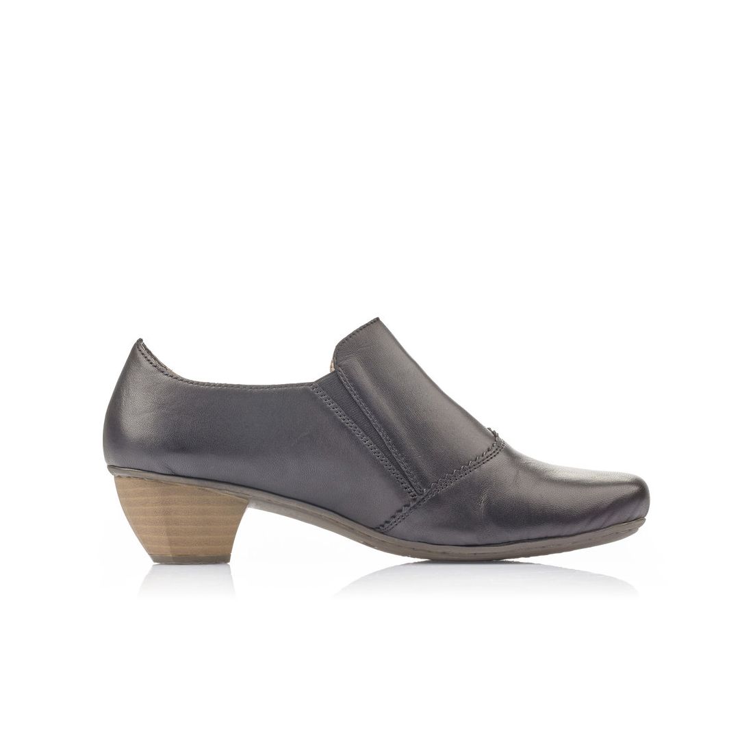 detail Dámské kožené polobotky Rieker 41751-01 černá