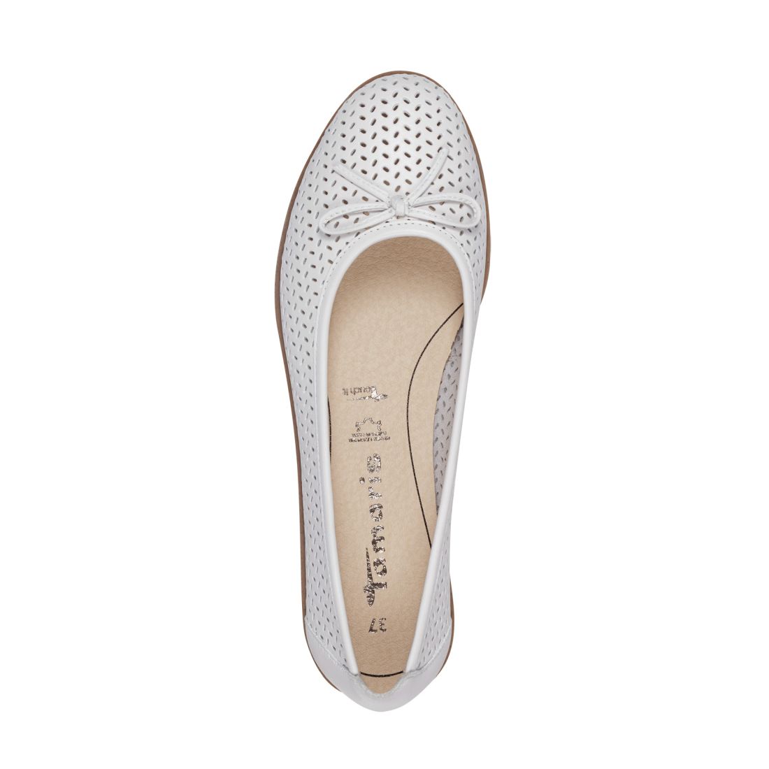 detail Dámské kožené baleríny Tamaris 22121-42 117 bílá
