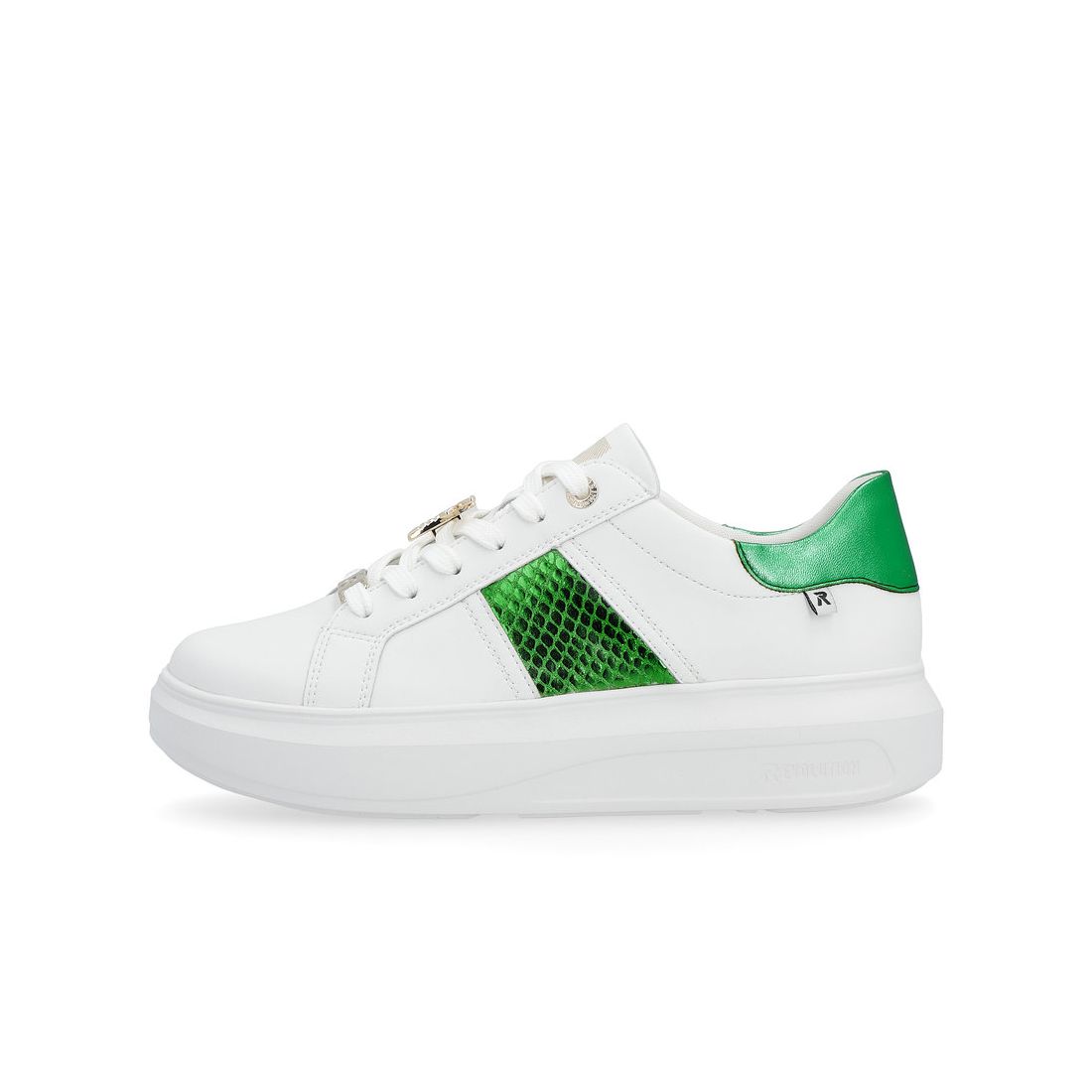 detail Dámské kožené tenisky Rieker Revolution W1202-81 bílá