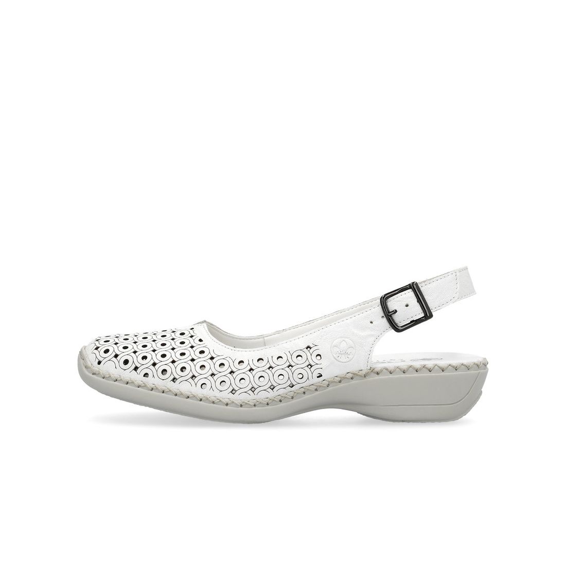 detail Dámské kožené sandály Rieker 41350-80 bílá