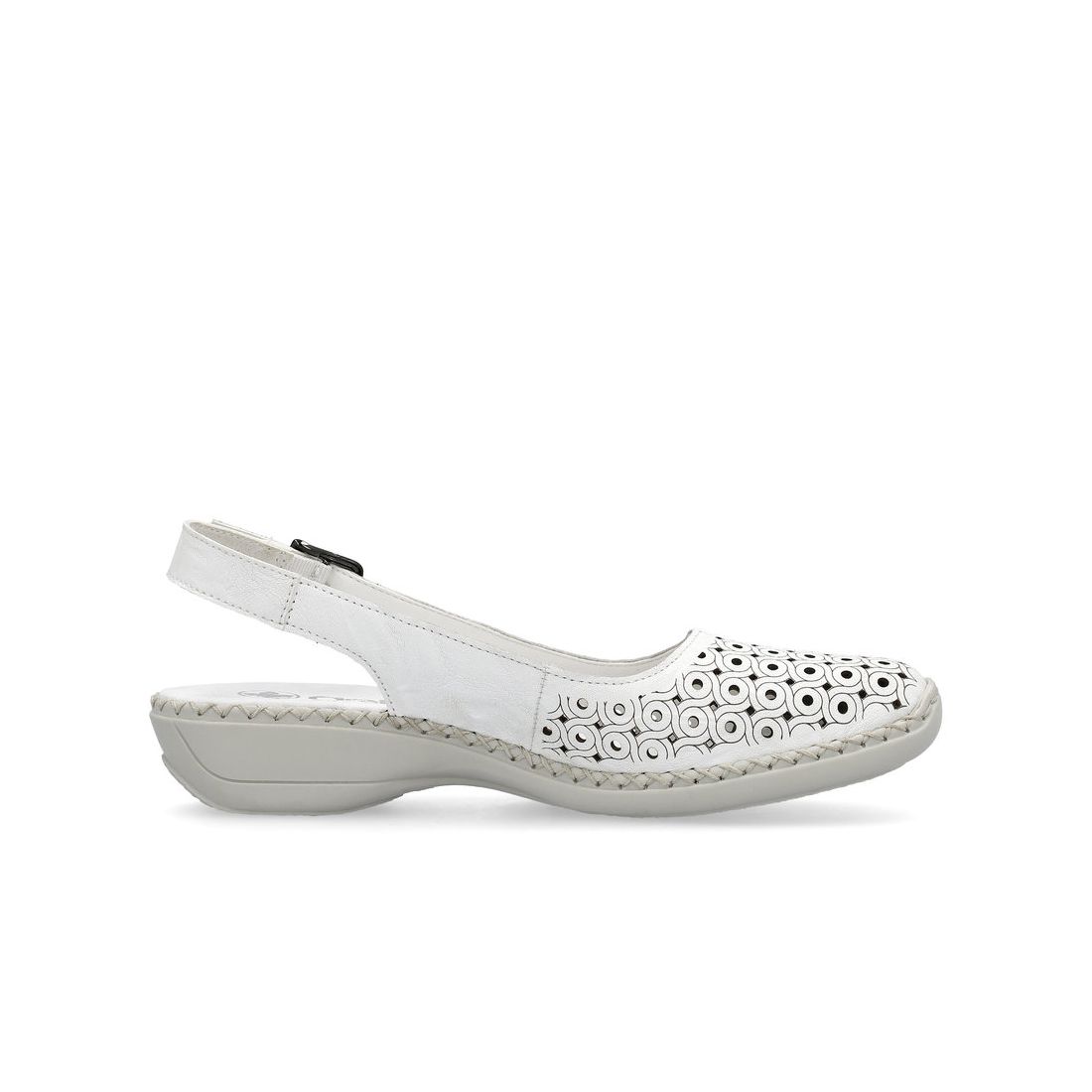detail Dámské kožené sandály Rieker 41350-80 bílá