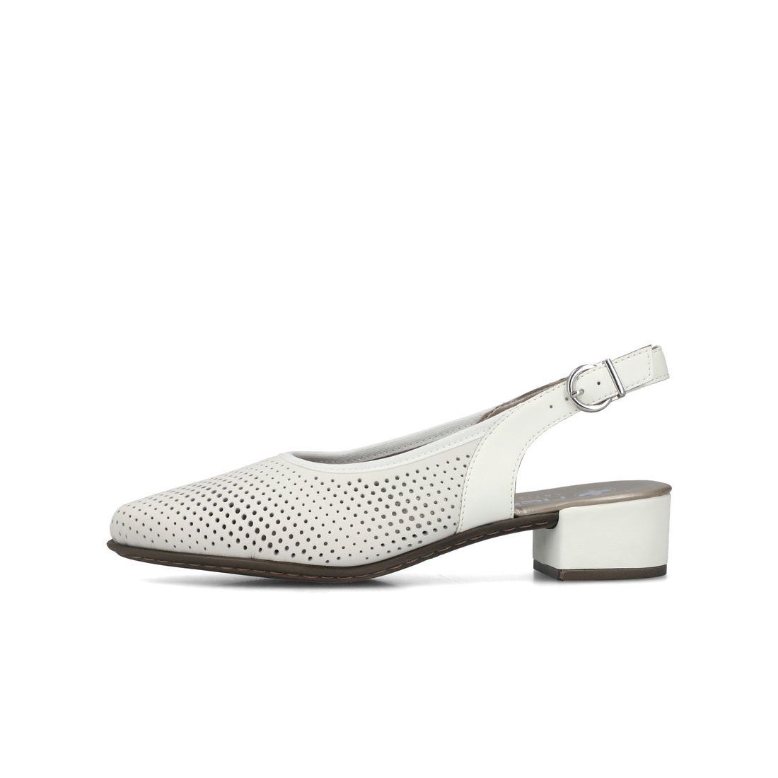 detail Dámské kožené sandály Rieker 47066-80 bílá