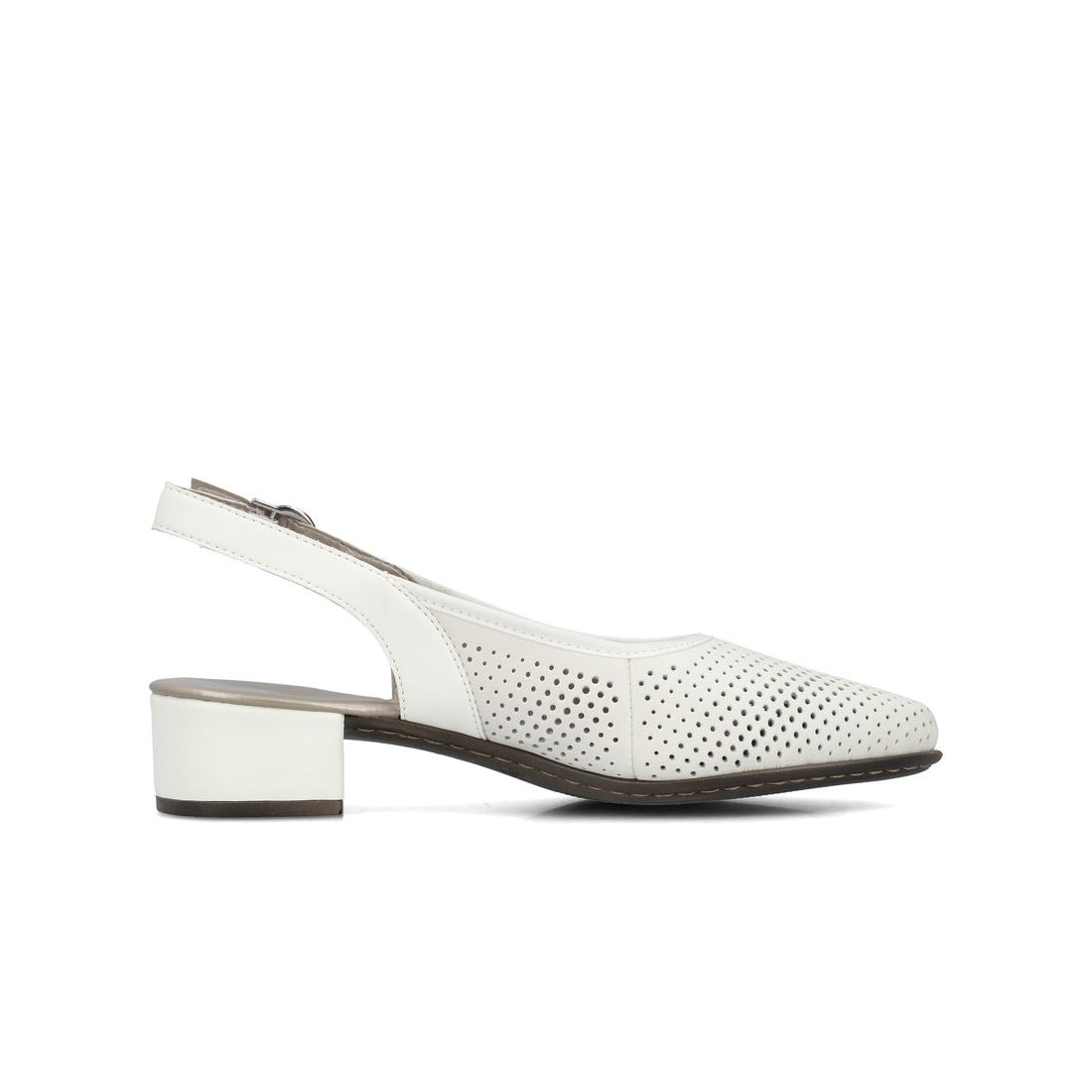 detail Dámské kožené sandály Rieker 47066-80 bílá