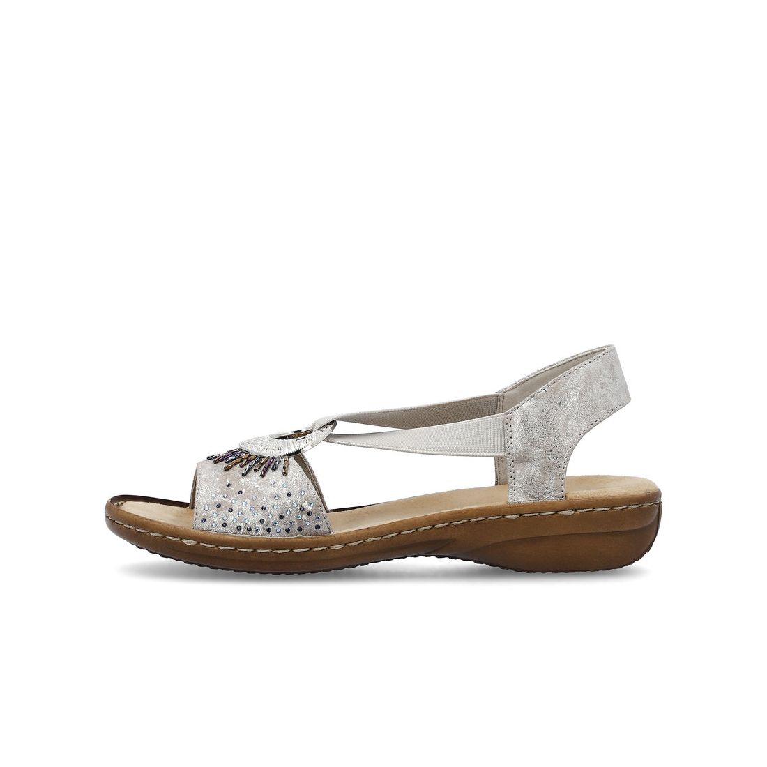 detail Dámské sandály Rieker 60880-90 stříbrná