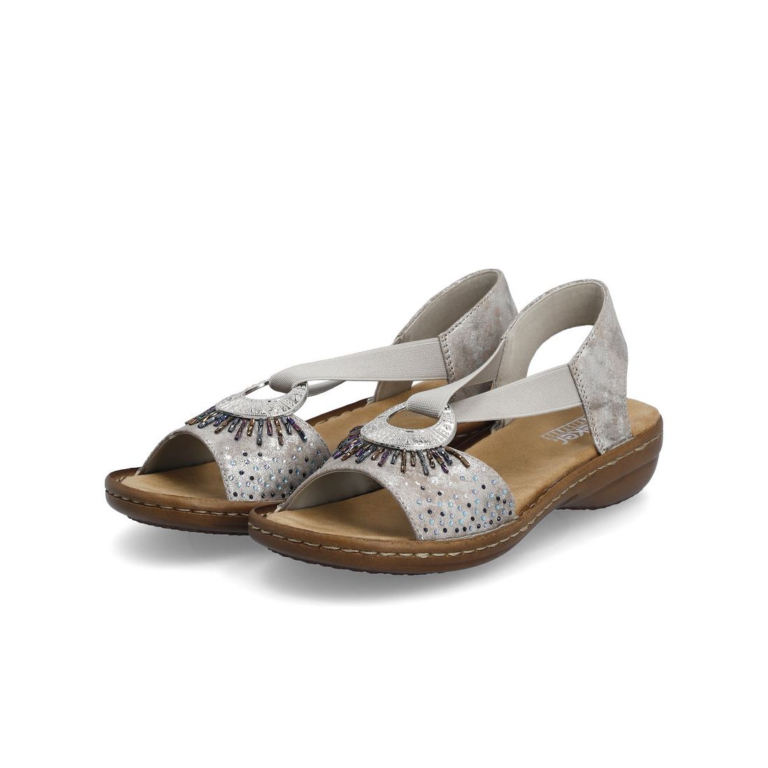 detail Dámské sandály Rieker 60880-90 stříbrná