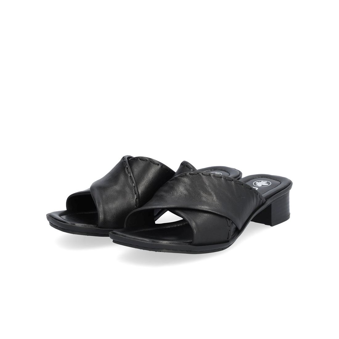 detail Dámské kožené pantofle Rieker 62690-00 černá