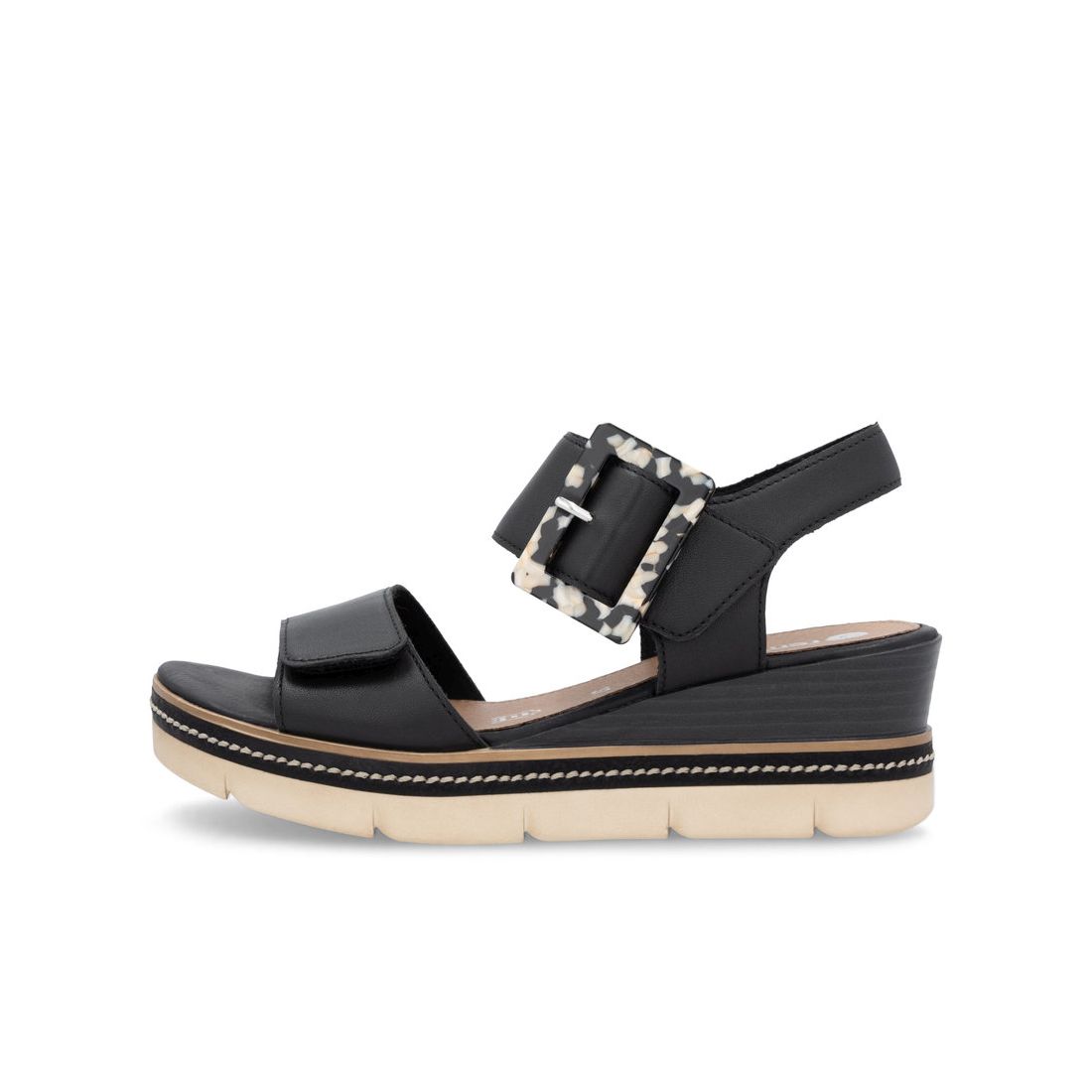 detail Dámské kožené sandály Remonte D2L53-00 černá