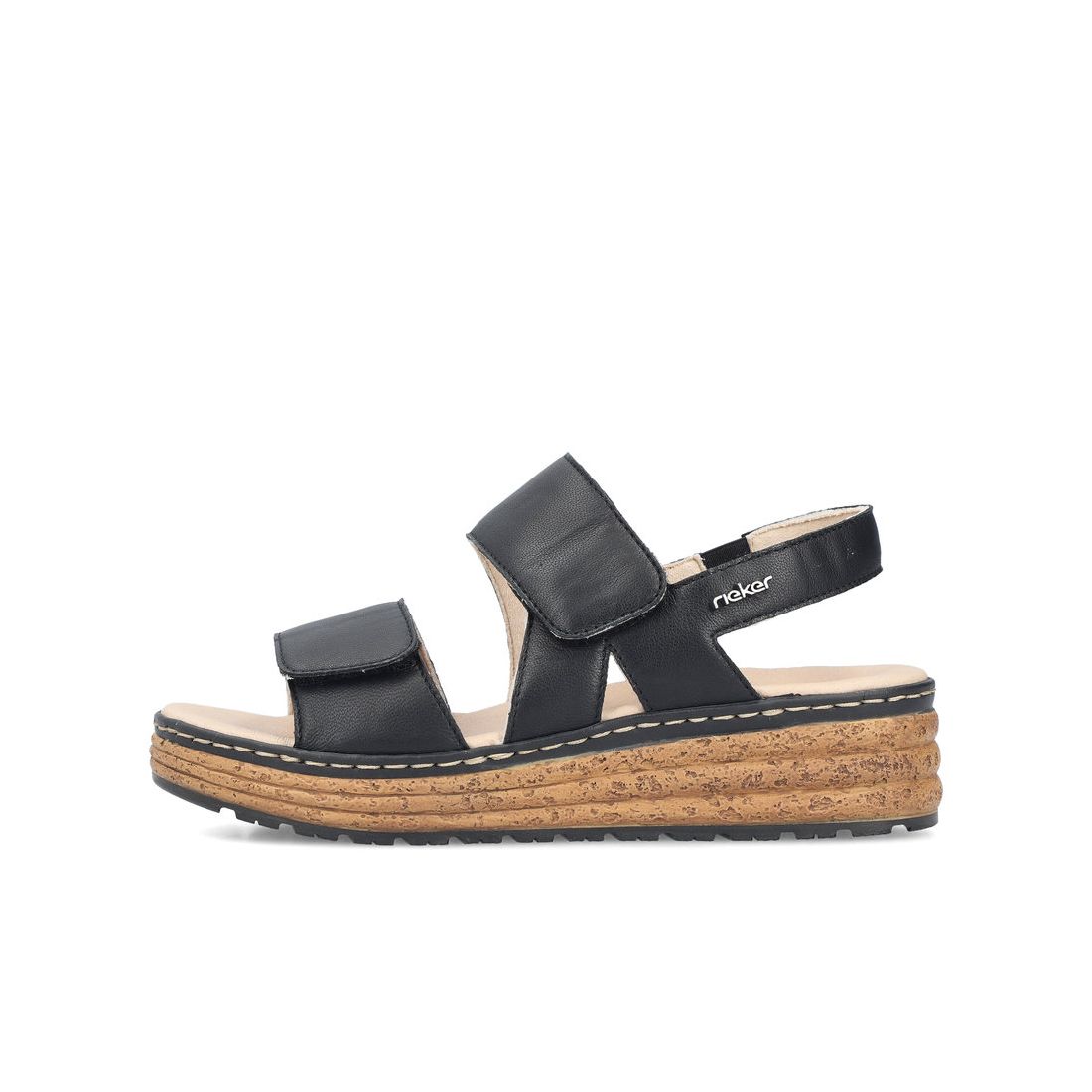 detail Dámské kožené sandály Rieker 62761-00 černá
